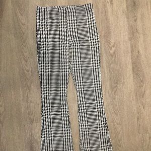Topshop Plaid Polyester Flair Pants